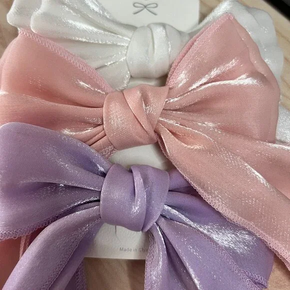 3PCS Hair Bow Ribbon Clips Hair Barrettes Women Girls Hair - Picture 2 of 4